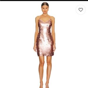 NWT- currently still on Revolve. Sequin Sleeveless Dress in Rose Gold